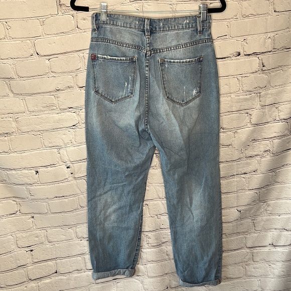 BDG Urban Outfitters high rise waist mom jean boyfriend cuffed distressed hole - Picture 5 of 11